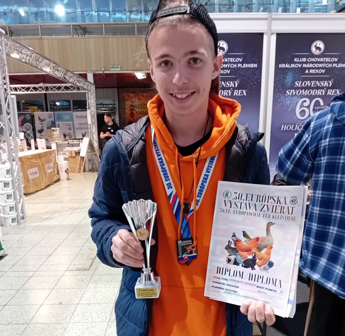 Mladý chovatel zazářil na evropské výstavě!